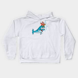 Little Narwhal and friend Kids Hoodie